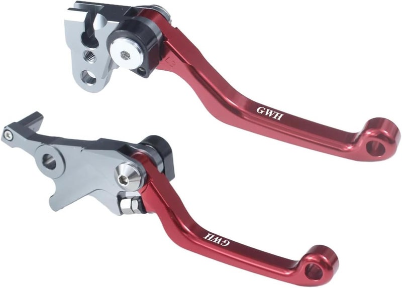 GWH Motorcycle Billet Foldable Brake Clutch Lever Handle CNC Aluminum Pivot for TRX400EX TRX 400 EX 1999-2008 Dirt Pit Bike (Red) - Image 1